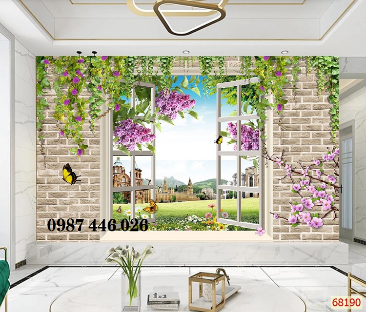 Gạch tranh hoa giàn hoa cửa sổ