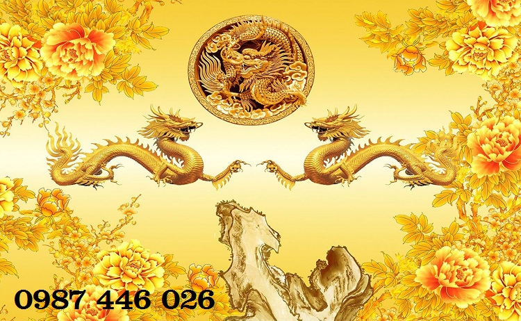 Tranh rồng vàng- gạch tranh 3d