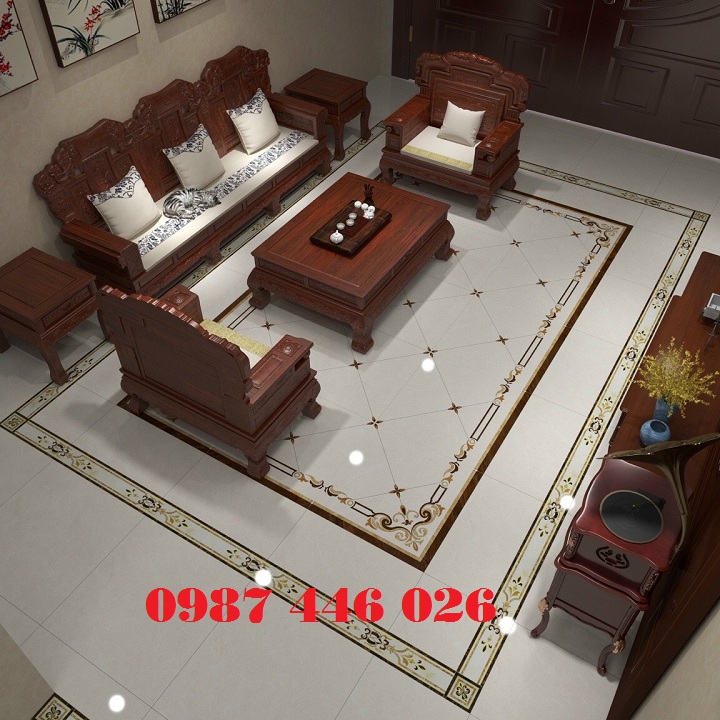 Gạch trang trí thảm phòng khách