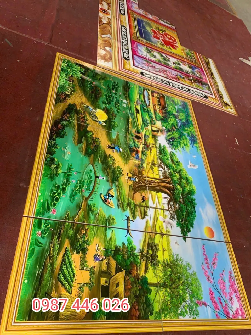 Gạch tranh làng quê