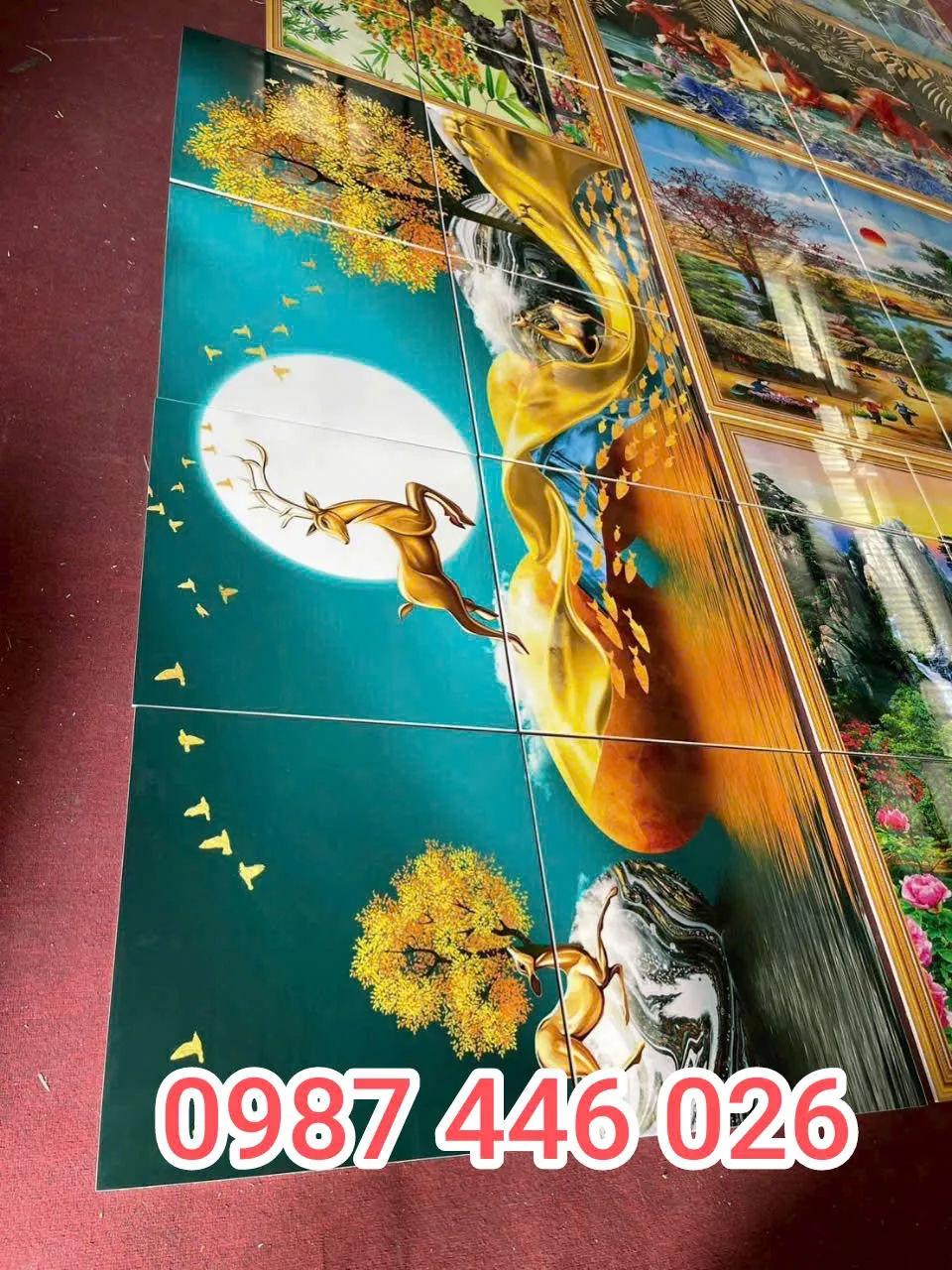 Gạch tranh cây tiền lộc vàng HP8272