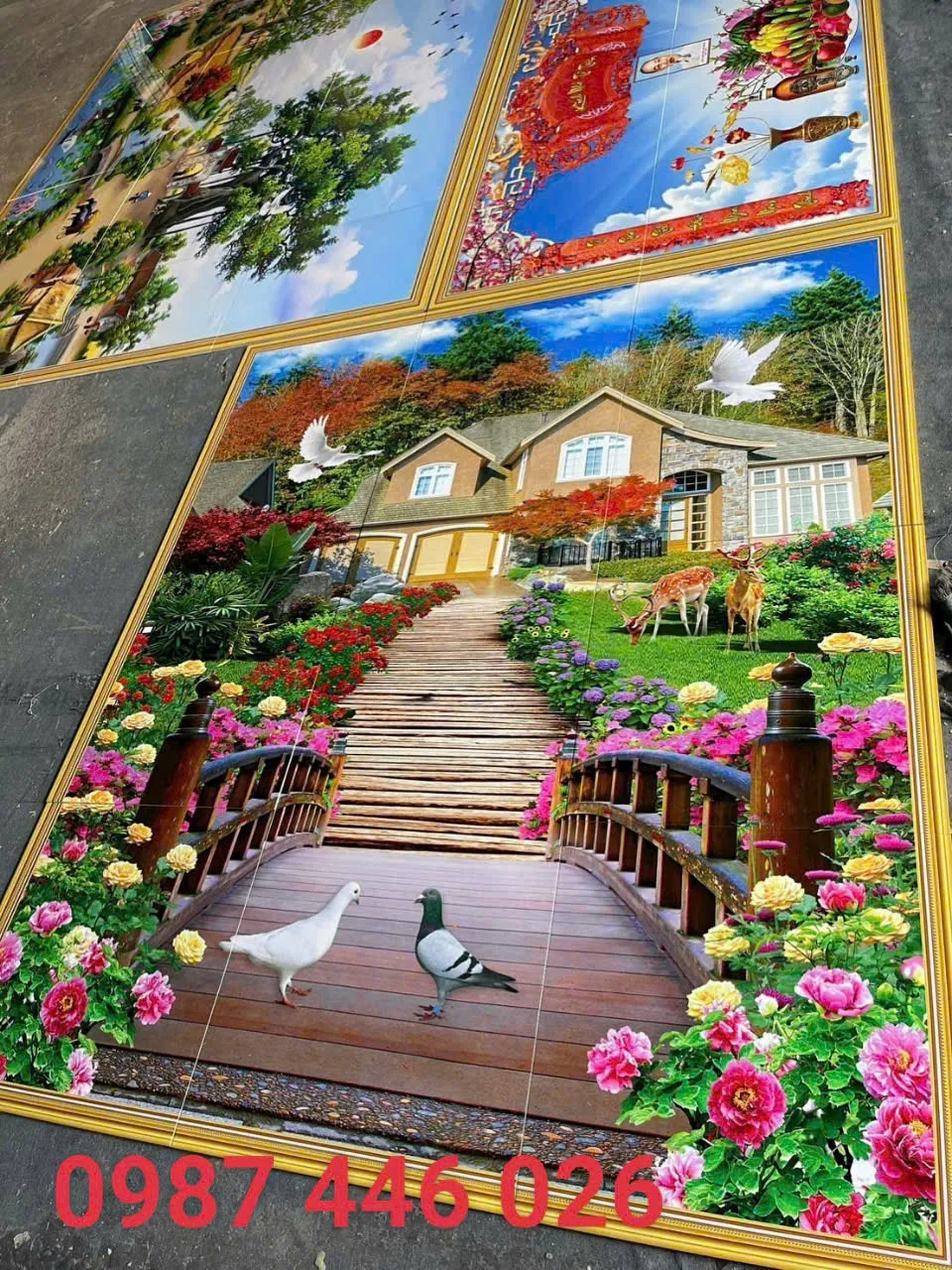 Gạch tranh tường phong cảnh 3d