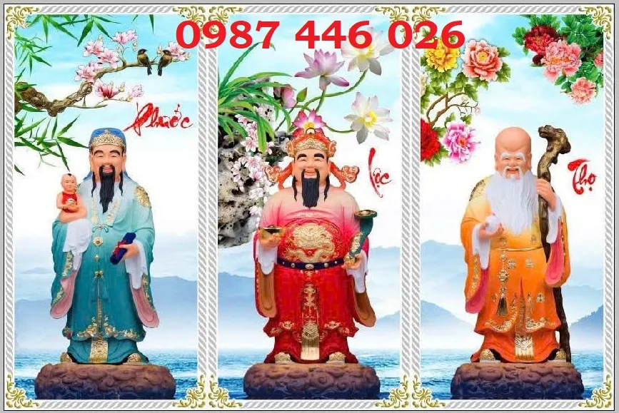 Gạch tranh 3 ông thần tam đa