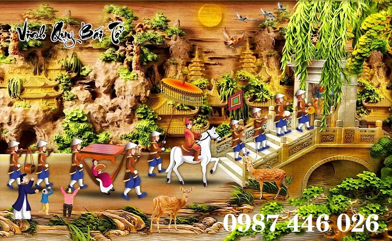 Gạch ốp tường tranh vinh quy bái tổ