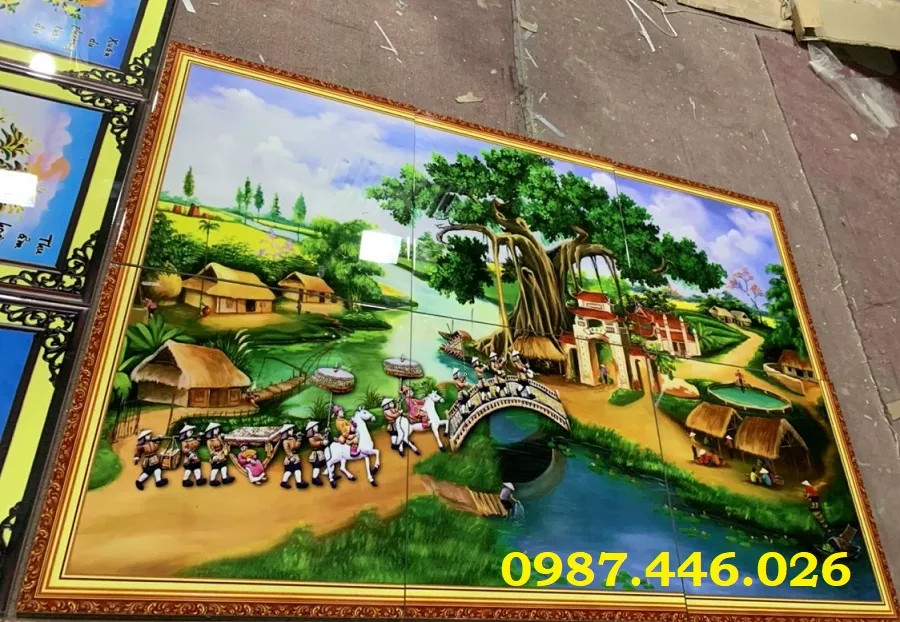 Tranh gạch men làng quê việt nam HP294LQ